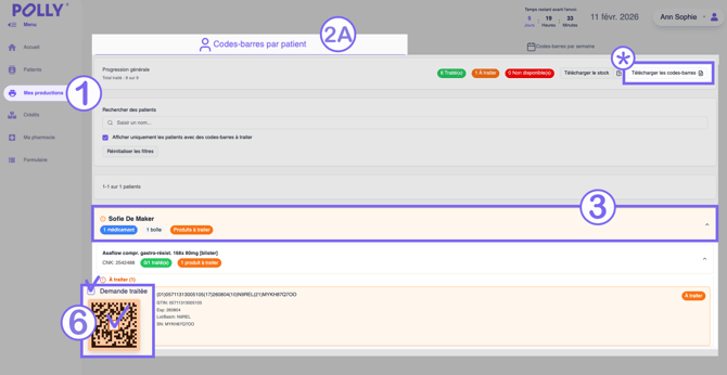 Barcodes per patiënt FR
