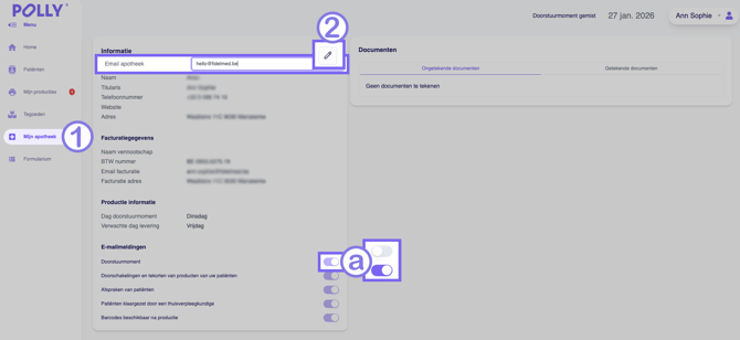 Gegevens beheren _Mijn apotheek_