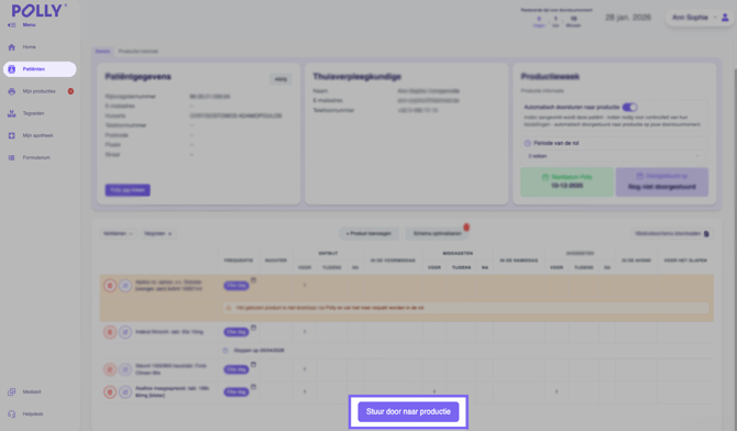 doorsturen via patiëntenfiche